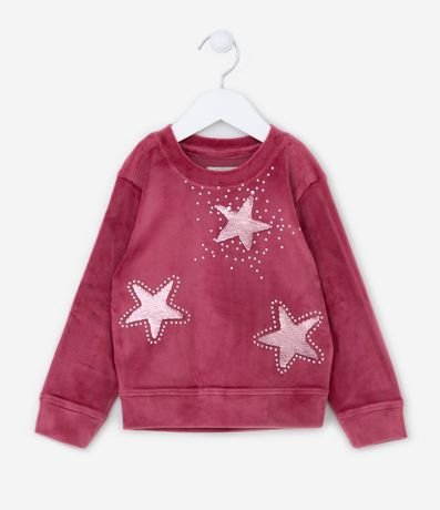Buzo Infantil en Plush con Bordado de Estrella con Lentejuelas - Talle 1 a 5 años