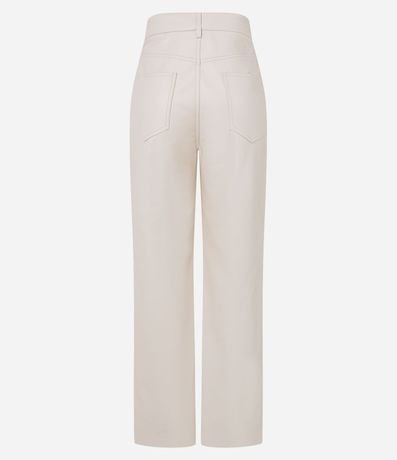 Pantalón Recto en PU con Cierre en Botón Delantero 6