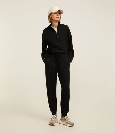 Pantalón Jogger con Lazo en la Cintura y Bolsillos