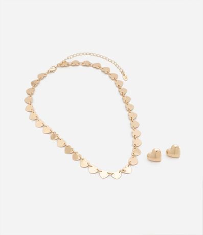 Conjunto Caravana y Collar en Metal con Corazones 3