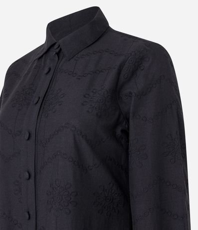 Vestido Chemise Corto en Laise con Mangas Abullonadas 3