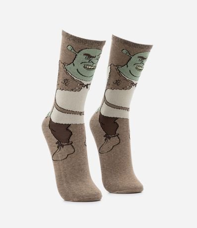 Media Caña Larga en Algodón con Estampa Shrek 2