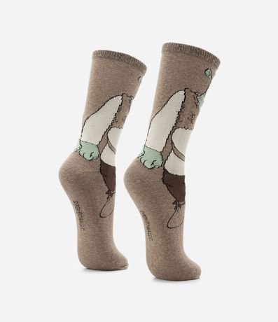 Media Caña Larga en Algodón con Estampa Shrek 3