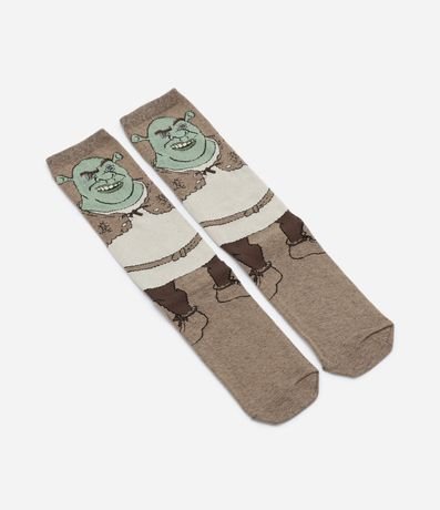 Media Caña Larga en Algodón con Estampa Shrek 4