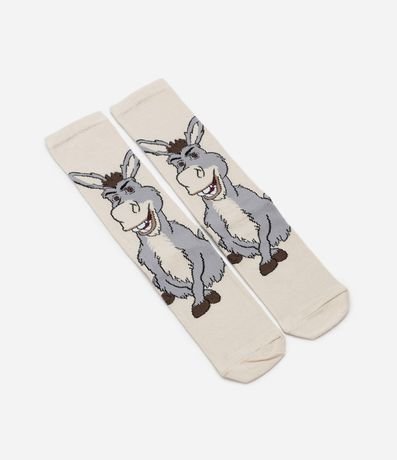 Media Caña Larga en Algodón con Estampa Burro de Shrek 4