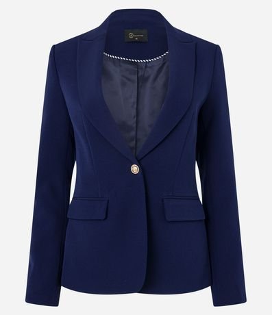 Blazer en Crepé con Botón Solo y Bolsillo con Solapa 8