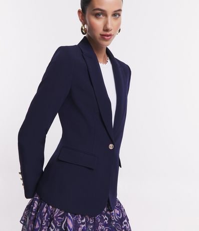 Blazer en Crepé con Botón Solo y Bolsillo con Solapa 4