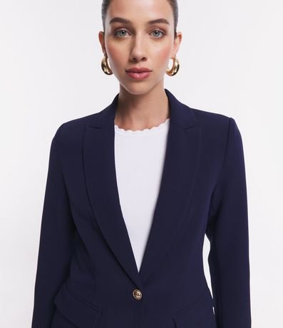 Blazer en Crepé con Botón Solo y Bolsillo con Solapa 5