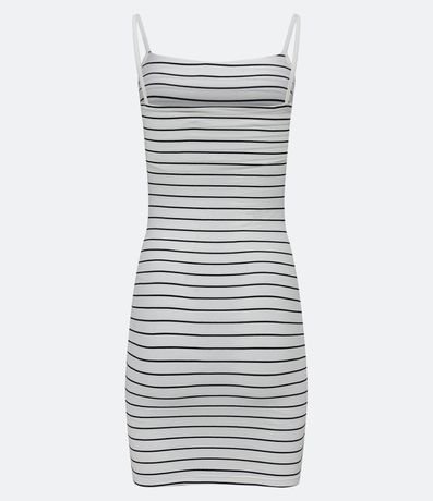 Vestido Corto de Algodón Rayado con Breteles Finos 2