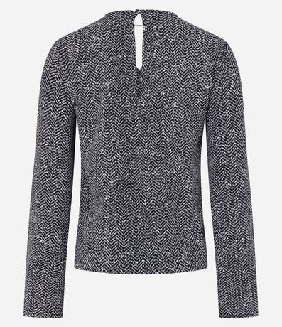 Blusa en Crepé con Detalle Cadena en el Cuello y Estampa Zigzag 7