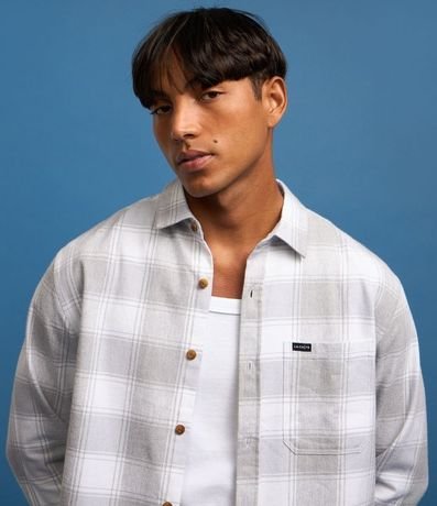 Camisa Manga Larga en Franela con Estampa de Cuadros 3