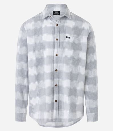 Camisa Manga Larga en Franela con Estampa de Cuadros 4