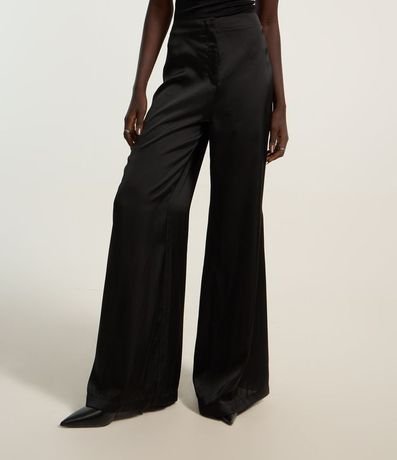 Pantalón Pantalona con Textura Satinada 3