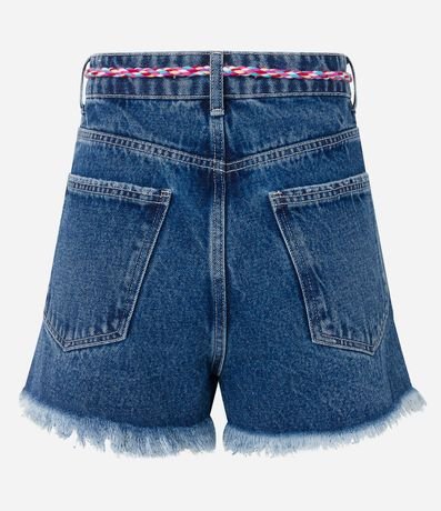 Short Cintura Alta en Jeans con Cinturón de Cordón Trenzado 6