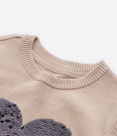 Buzo Infantil de Punto con Corazón en Lentejuela Reversible - Talle 5 a 14 años 5