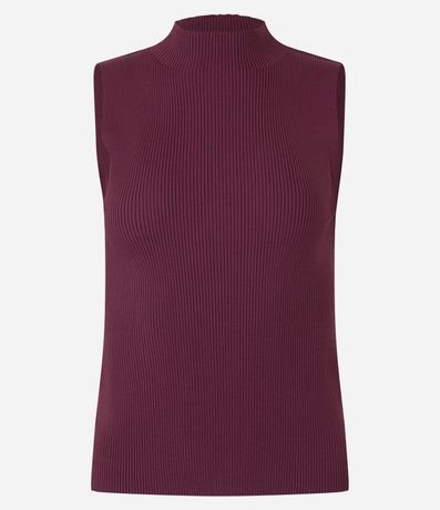 Blusa Musculosa Básica de Punto con Cuello Alto 6