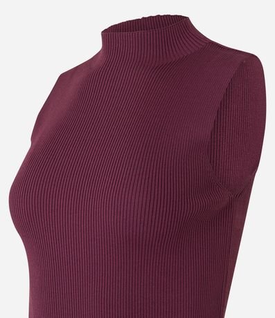 Blusa Musculosa Básica de Punto con Cuello Alto 7