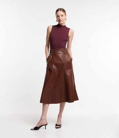 Blusa Musculosa Básica de Punto con Cuello Alto 2