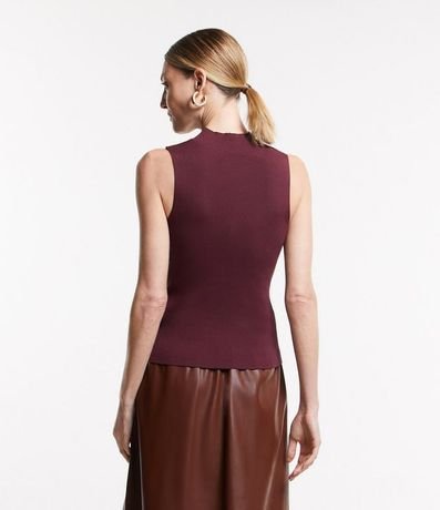 Blusa Musculosa Básica de Punto con Cuello Alto 3