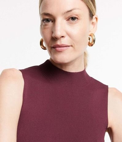 Blusa Musculosa Básica de Punto con Cuello Alto 5