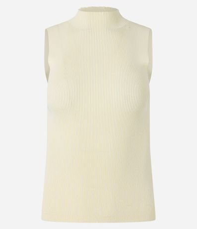 Blusa Musculosa Básica de Punto con Cuello Alto 6