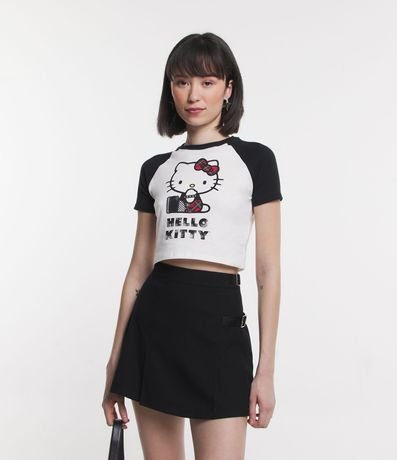 Blusa Cropped en Media Malla con Estampado Hello Kitty 1