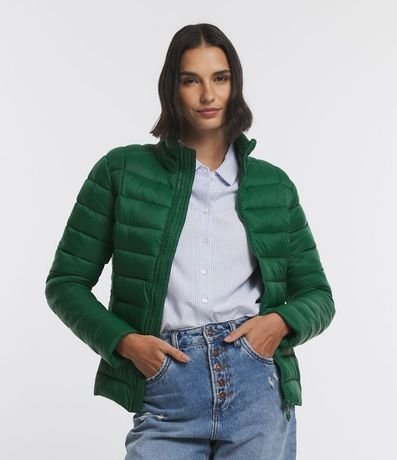 Campera Puffer en Poliamida con Cuello Alto 3