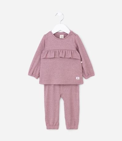 Conjunto Infantil de Punto con Volados Talle a 18 meses Renner