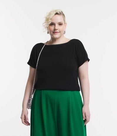 Blusa en Viscosa con Detalle Bies Brilloso Curve & Plus Size 1