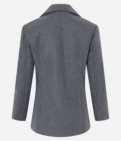 Saco Alargado en Polivelour Cruzado con Bolsillos 8