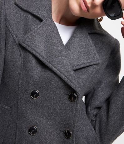 Saco Alargado en Polivelour Cruzado con Bolsillos 3