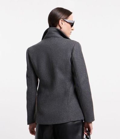 Saco Alargado en Polivelour Cruzado con Bolsillos 4