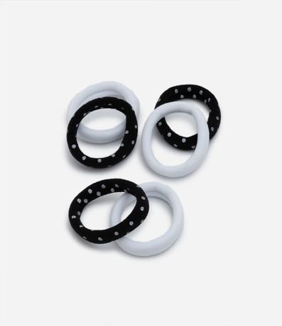 Kit 06 Gomita para el Pelo con Estampado de Lunares 2