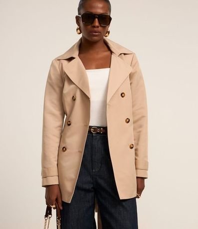 Buzo Trench Coat Alfaiatado con Detalles Acetinados
