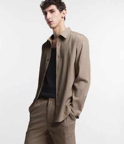 Camisa en Anarruga Texturizada Manga Larga 5