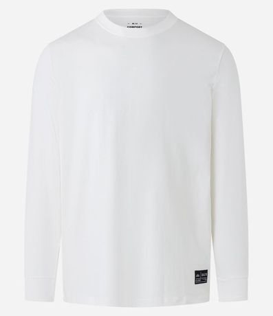 Remera Básica en Algodón con Puño Ajustado y Tag en el Bajo 5