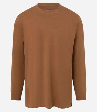 Remera Básica en Algodón con Puño Ajustado y Tag en el Bajo 6