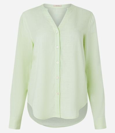 Camisa en Viscolino con Escote V 7