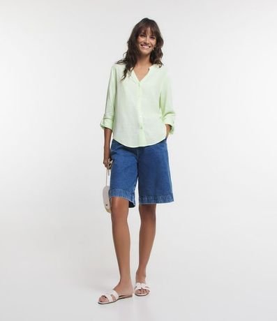 Camisa en Viscolino con Escote V 2