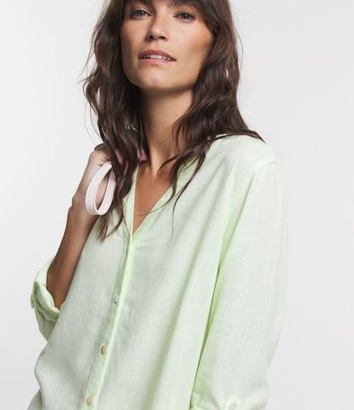 Camisa en Viscolino con Escote V 3