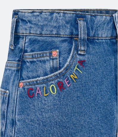 Short Cintura Alta en Jeans con Bordado de Colores 3