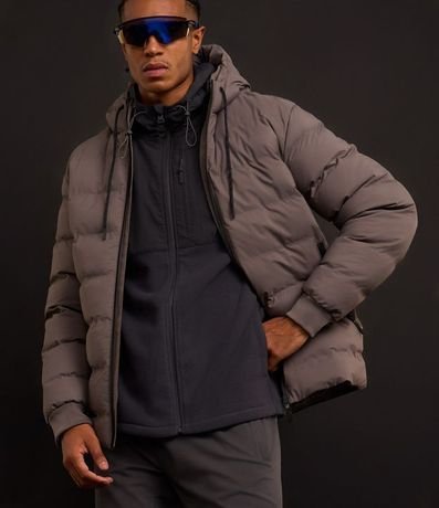 Campera Puffer Deportiva sin Costura con Capucha 6