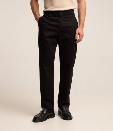 Pantalón Recto Básica en Sarga con Bolsillos 2