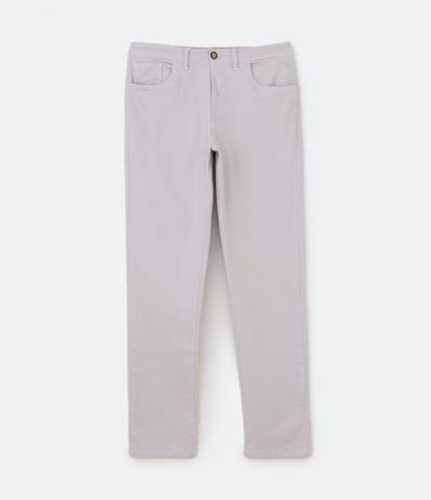 Pantalón Slim en Sarga con Cintura Elástica y Cordón Interior