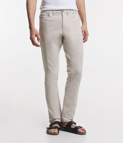 Pantalón Slim en Sarga con Cintura Elástica y Cordón Interior 2