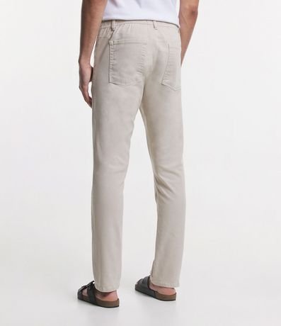 Pantalón Slim en Sarga con Cintura Elástica y Cordón Interior 3