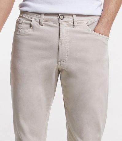 Pantalón Slim en Sarga con Cintura Elástica y Cordón Interior 4