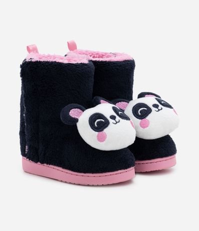 Pantufla Bota Infantil con Panda - Talle 19 al 28