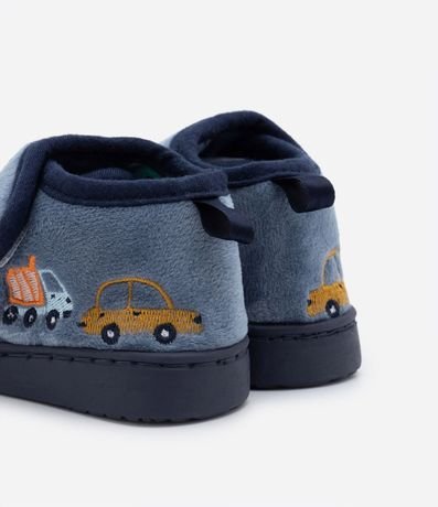 Pantufla Infantil con Velcro y Carros Bordados - Talle 19 al 28 2