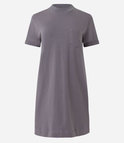 Vestido Corto Básico en Algodón con Pequeño Bolsillo Frontal 5